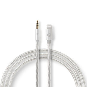 Apple Lightning-Kopfhörer-Adapterkabel | Apple Lightning-Stecker, 8-polig – 3,5-mm-Stecker | 1,00 m | Aluminium