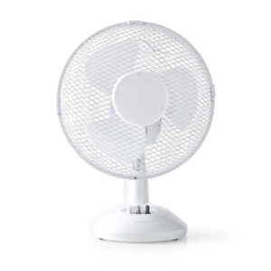 Nedis Tischventilator | Durchmesser von 23 cm | 3 Drehzahlen | Oszillationsfunktion | Weiß