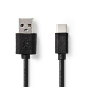 Nedis USB C Ladekabel USB auf USB C Kabel  Daten- und Ladekabel, 2 M. Schwarz