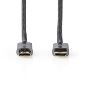 High Speed ??HDMI ™ Kabel mit Ethernet | HDMI™ Stecker | HDMI™ Stecker | 4K@30Hz | ARC | 18 Gbps | 10.00 m | Rund | Baumwolle | Gun Metal Grau | Aussenverpackung