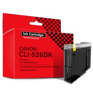 Tintenpatrone, Kompatibel, Ersetzt Canon CLI-526BK, Mit Chip, 10 ml, Schwarz, 1 Stück