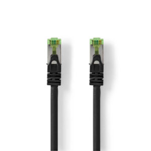 Cat 7 Kabel | S/FTP | RJ45 Stecker | RJ45 Stecker | 10.0 m | Snagless | Rund | LSZH | Schwarz | Umschlag
