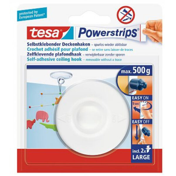 Tesa Powerstrips - Indoor - Universalhaken - Weiß - Kunststoff - Klebestreifen - 0,5 kg – Bild 5