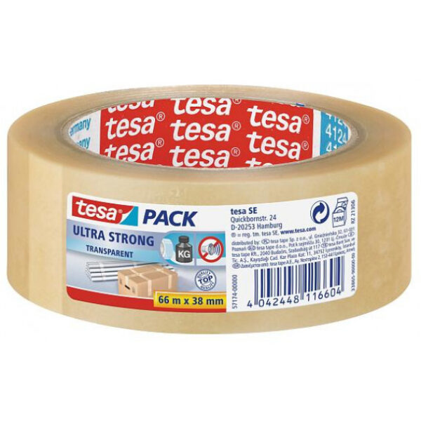 Tesa Pack - Transparent - PVC - 66 m - 38 mm