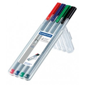 STAEDTLER 334 SB4 - Schwarz - Blau - Grün - Rot - Grau - Polypropylen (PP) - Dreieck - Tinte auf Wasserbasis - Metall