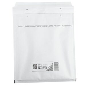 Luftpolstertaschen E15, 240x270mm passend für 3 x 14mm oder 6 x 7 mm DVD-Hüllen , 25 Stück, Weiß