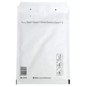 Luftpolstertaschen D14, 200x270mm passend für 2 x 14mm oder 4 x 7 mm DVD-Hüllen , 25 Stück, Weiß