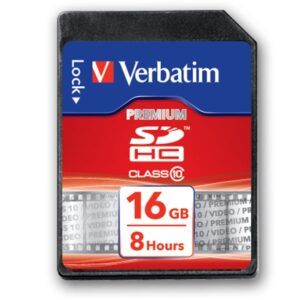 Verbatim Memory Card Secure Digital SDHC Premium HD Video 16 GB, 10 MB/s (66x)