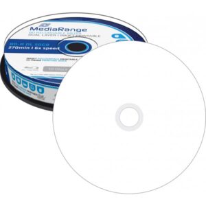 MediaRange Blu-ray Disc BD-R DL, 50 GB / 270 min, 6x, Voll bedruckbar, 10 Stück in Cakebox