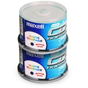 CD-R 80 Min/700 MB Maxell 52x white fullprintable in Cakebox 100 Stück