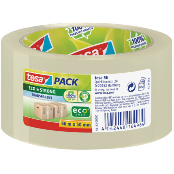 Tesa pack Verpackungsklebeband Eco & Strong 50 mm x 66 m transparent