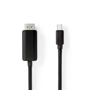 Mini Displayport-Kabel | DisplayPort 1.4 | Mini DisplayPort Stecker | HDMI™ Stecker | 48 Gbps | Vernickelt | 2.00 m | rund | PVC | Schwarz | Plastikbeutel