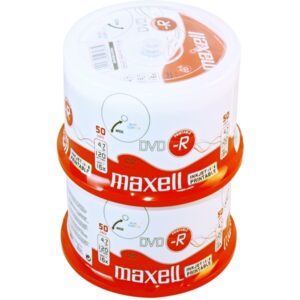 DVD-R 4,7 GB Maxell 16x Speed fullprintable in Cakebox 100 Stk