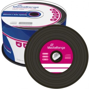CD-R 80 Min/700 MB MediaRange 52x Data Vinyl in Cakebox 50 Stk