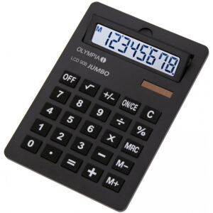 Olympia LCD 908 Jumbo - Desktop - Display-Rechner - 8 Ziffern - Display klappbar - Batterie/Solar - Schwarz