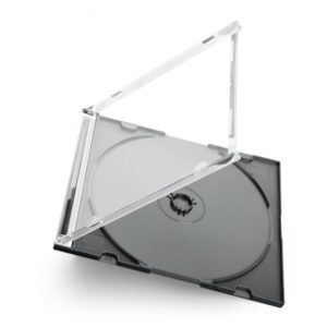 Prodye Exclusive Slimcase CD Hüllen, 5 mm, Transparent, Schwarz, 100 Stück