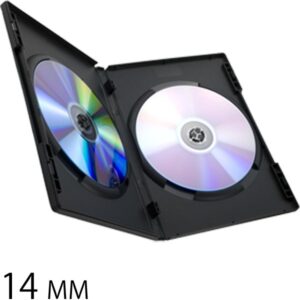 Nierle economy DVD Doppelhüllen, 14 mm, Schwarz, 50 Stück