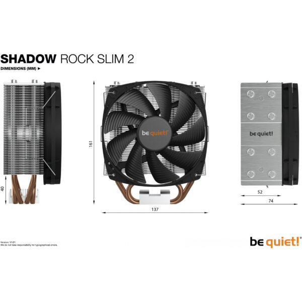 Be Quiet! Kühler Shadow Rock Slim 2 - CPU-Kühler - AMD Sockel AM3 (Ph. II/Ath. II) – Bild 2