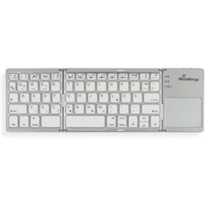 MEDIARANGE Tastatur Wireless 63 Ta. faltbar Toch. DE silber