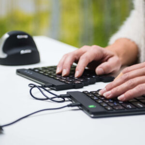 R-Go Split Break Ergonomische Tastatur - AZERTY (BE) - schwarz - kabelgebunden - Mini - Verkabelt - USB - AZERTY - Schwarz