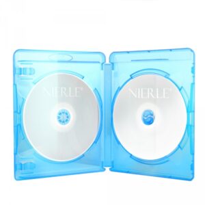 Amaray Blu-ray Doppelhüllen, 15 mm, Maschinen-pack-Qualität, Transparent, Blau, 50 Stück