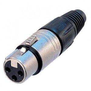 XLR 3p Kabelbuchse, vernickeltes Gehäuse, silber beschichtete Kontakte