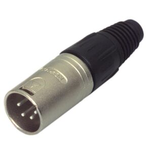 XLR 4p Kabelstecker, vernickeltes Gehäuse, silber beschichtete Kontakte
