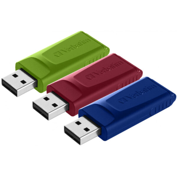 Verbatim Slider - USB-Stick - 3x16 GB - Blau - Rot - Grün - 16 GB - USB Typ-A - 2.0 - Dia - 8 g - Blau - Grün - Rot – Bild 7