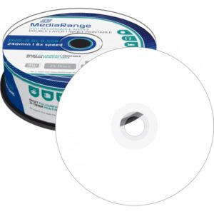 MediaRange DVD+R DL 8.5 GB / 240 min 8x, Full printable, 25 Stück in Cakebox