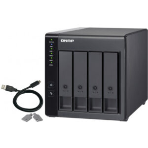 QNAP TR-004 - HDD / SSD-Gehäuse - 2.5/3.5 Zoll - Serial ATA II - 3 Gbit/s - Hot-Swap - Schwarz