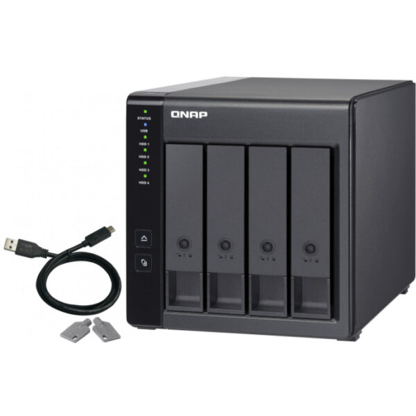 QNAP TR-004 - HDD / SSD-Gehäuse - 2.5/3.5 Zoll - Serial ATA II - 3 Gbit/s - Hot-Swap - Schwarz
