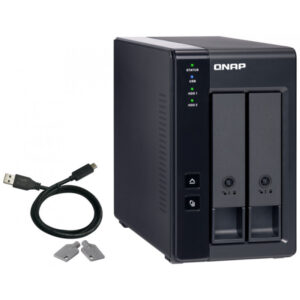 QNAP TR-002 - HDD / SSD-Gehäuse - 2.5/3.5 Zoll - Serial ATA II - Serial ATA III - 6 Gbit/s - Hot-Swap - Schwarz