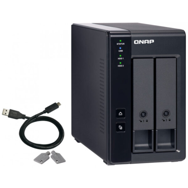QNAP TR-002 - HDD / SSD-Gehäuse - 2.5/3.5 Zoll - Serial ATA II - Serial ATA III - 6 Gbit/s - Hot-Swap - Schwarz