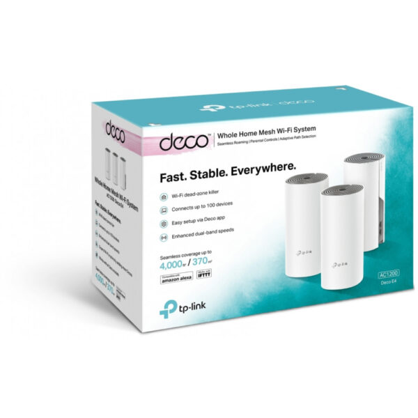 TP-LINK Deco E4 (3-pack) - Weiß - Grau - Intern - LAN - WLAN - 0 - 40 °C - -40 - 70 °C - 10 - 90% – Bild 3