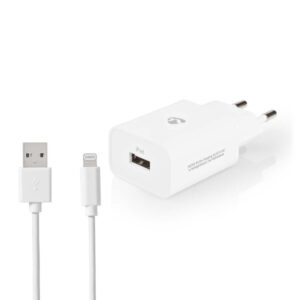 Netzladegerät | 1x 2.4 A A | Anzahl der Ausgänge: 1 | USB-A | Lightning 8-Pin (Lose) Kabel | 1.00 m | 12 W | Einzelspannungsausgang