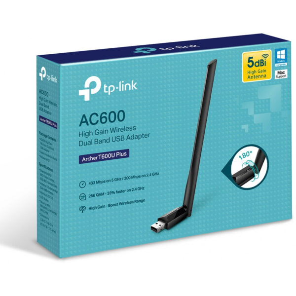TP-LINK AC600 - Verkabelt - USB - WLAN - 600 Mbit/s - Schwarz – Bild 3