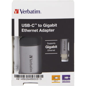 Verbatim 49146 - USB 3.2 Gen 1 (3.1 Gen 1) Type-C - RJ-45 - 1000 Mbit/s - Schwarz - Silber - Metall - 0,01 m