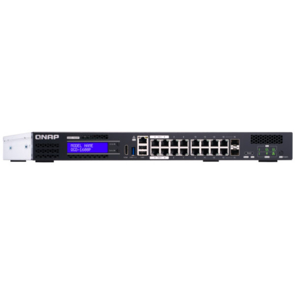 QNAP QGD-1600P - Managed - Gigabit Ethernet (10/100/1000) - Vollduplex - Power over Ethernet (PoE) - Rack-Einbau - 1U – Bild 5