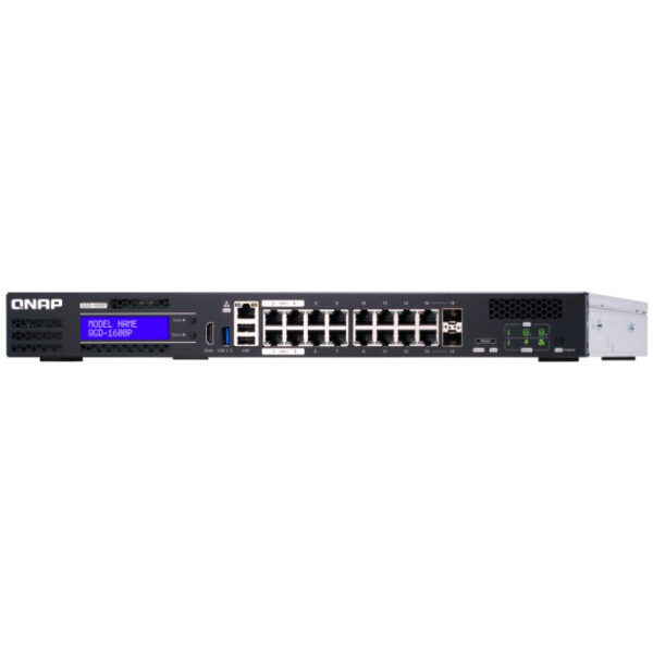 QNAP QGD-1600P - Managed - Gigabit Ethernet (10/100/1000) - Vollduplex - Power over Ethernet (PoE) - Rack-Einbau - 1U – Bild 6