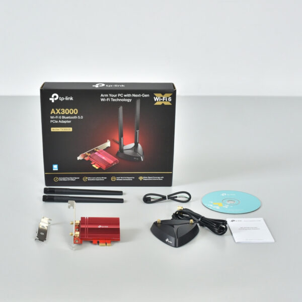 TP-LINK Archer TX3000E - Eingebaut - Kabellos - PCI Express - WLAN / Bluetooth - 2402 Mbit/s - Schwarz - Rot – Bild 3