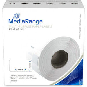 MEDIARANGE ge Schriftband 36x89mm schw/weiß Dymo 99012/S0722400 260Stk