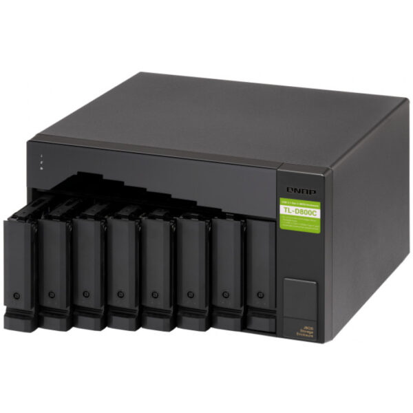 QNAP TL-D800C - HDD / SSD-Gehäuse - 2.5/3.5 Zoll - Serial ATA II - Serial ATA III - 6 Gbit/s - Hot-Swap - Schwarz - Grau