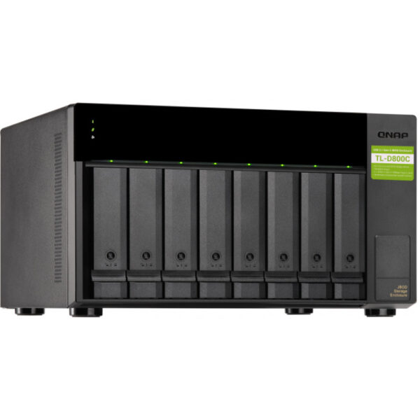 QNAP TL-D800C - HDD / SSD-Gehäuse - 2.5/3.5 Zoll - Serial ATA II - Serial ATA III - 6 Gbit/s - Hot-Swap - Schwarz - Grau – Bild 3