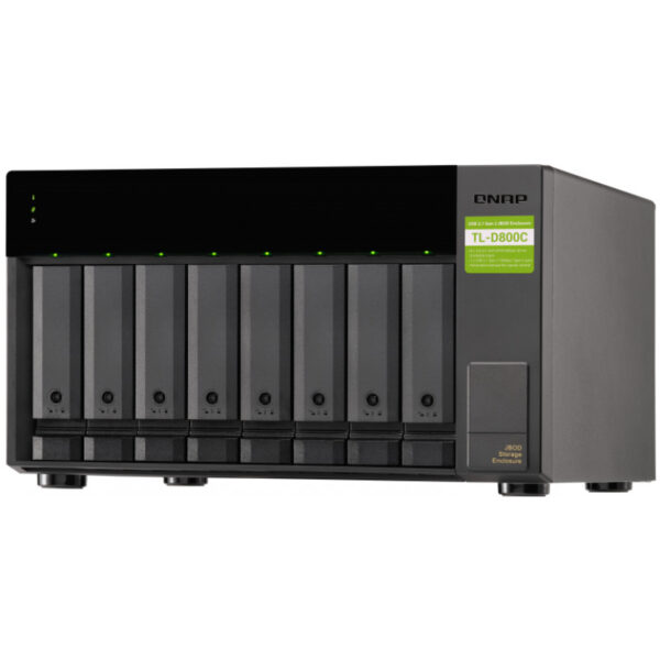 QNAP TL-D800C - HDD / SSD-Gehäuse - 2.5/3.5 Zoll - Serial ATA II - Serial ATA III - 6 Gbit/s - Hot-Swap - Schwarz - Grau – Bild 4