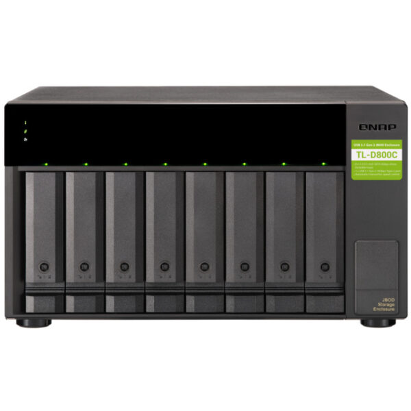 QNAP TL-D800C - HDD / SSD-Gehäuse - 2.5/3.5 Zoll - Serial ATA II - Serial ATA III - 6 Gbit/s - Hot-Swap - Schwarz - Grau – Bild 6
