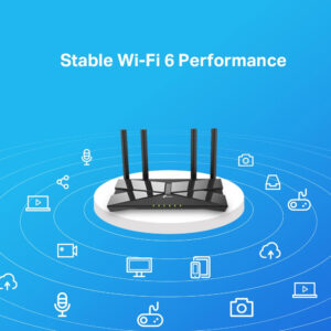 TP-LINK Archer AX10 - Wi-Fi 6 (802.11ax) - Dual-Band (2,4 GHz/5 GHz) - Eingebauter Ethernet-Anschluss - Schwarz - Tabletop-Router