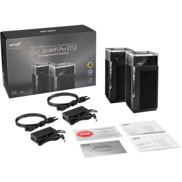 ASUS WL-Router Asus ZenWiFi Pro ET12 AX11000 2er Set Schwarz – Bild 4