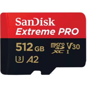 SanDisk Extreme PRO microSDXC 512GB+SD Adapter 200MB/s 140MB/s A2 C10 V30 UHS-I U3