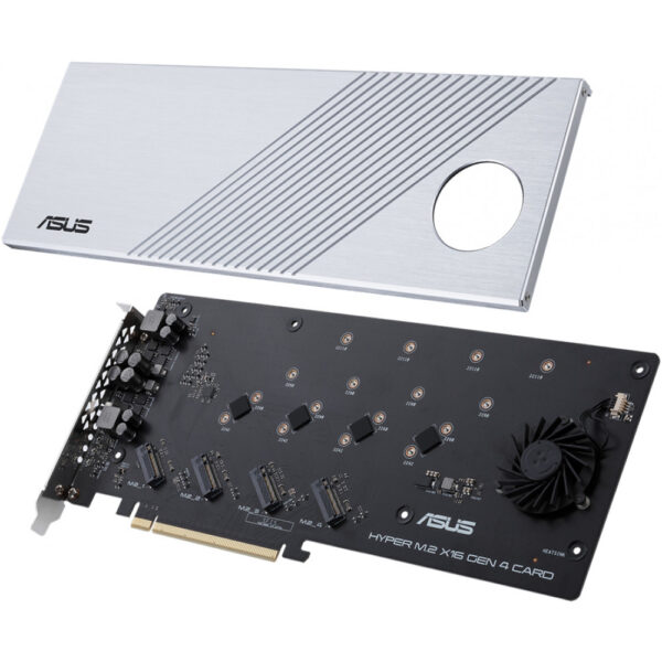 ASUS Hyper M.2 x16 Gen 4 - PCIe - M.2 - PCIe 4.0 - Silber - PC - Aktiv – Bild 2