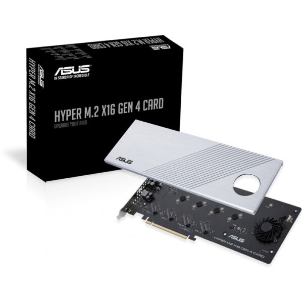 ASUS Hyper M.2 x16 Gen 4 - PCIe - M.2 - PCIe 4.0 - Silber - PC - Aktiv – Bild 4